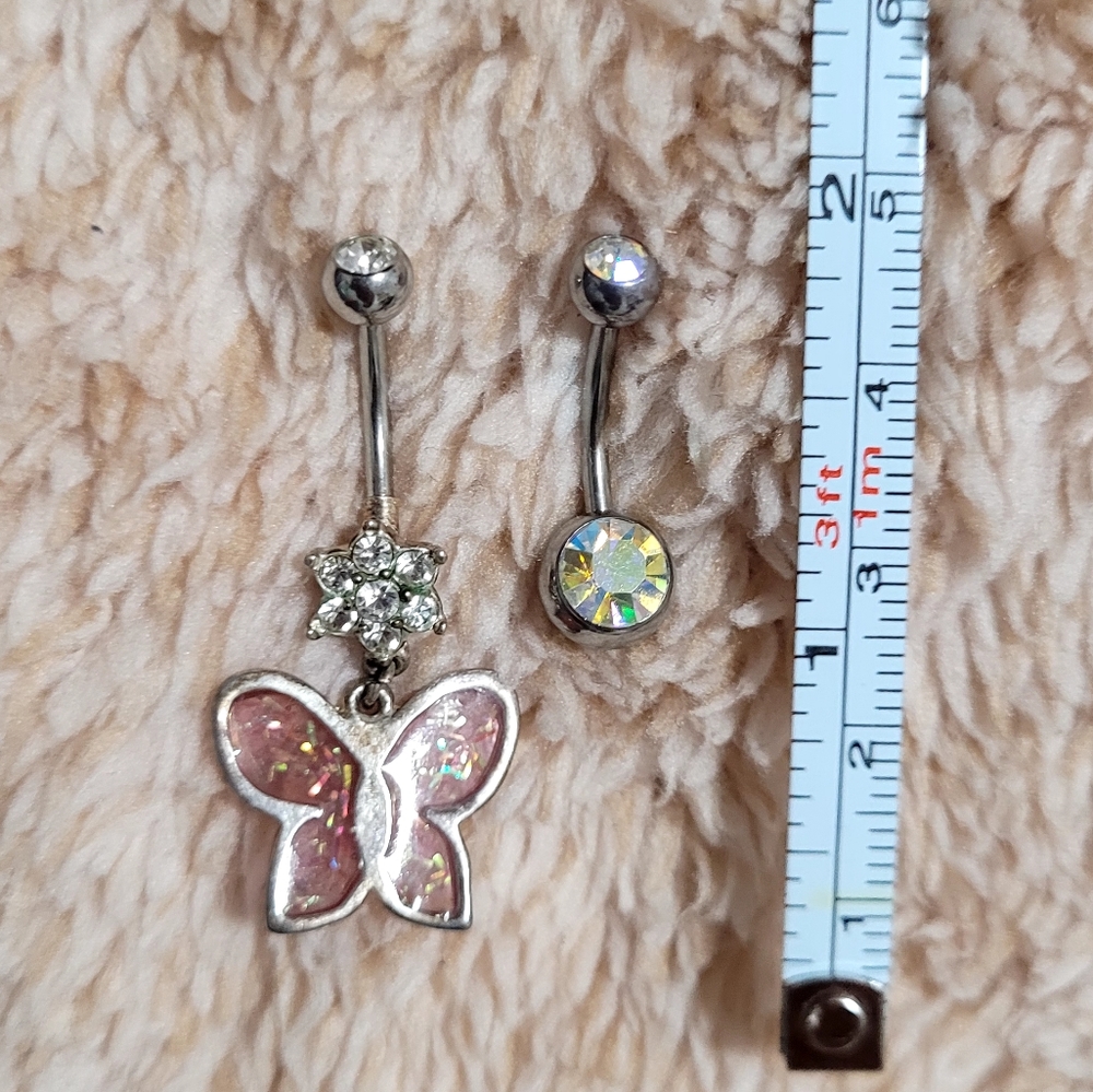 2 Belly Button Rings - Picture 3 of 3